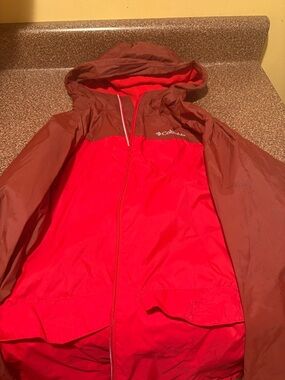 Columbia Red Hooded Windbreaker